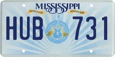 MS license plate HUB731