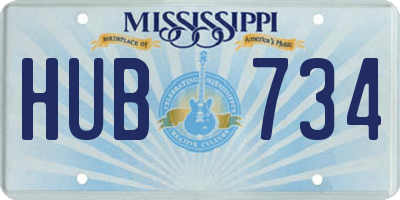 MS license plate HUB734