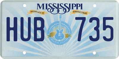 MS license plate HUB735