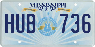 MS license plate HUB736