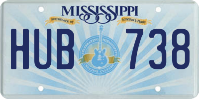 MS license plate HUB738
