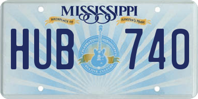 MS license plate HUB740