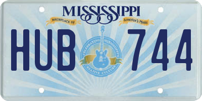 MS license plate HUB744