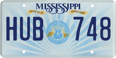 MS license plate HUB748