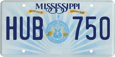 MS license plate HUB750