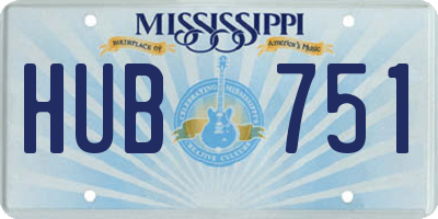 MS license plate HUB751
