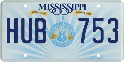 MS license plate HUB753