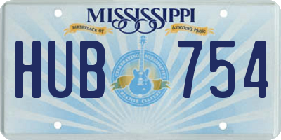 MS license plate HUB754