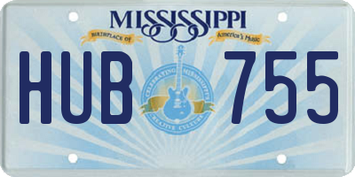 MS license plate HUB755