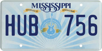MS license plate HUB756