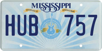 MS license plate HUB757