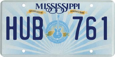 MS license plate HUB761