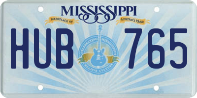 MS license plate HUB765