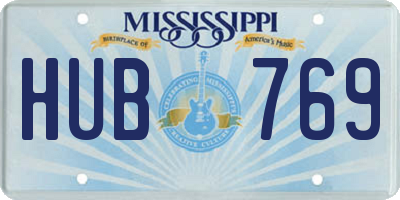MS license plate HUB769
