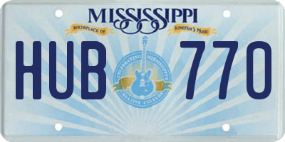 MS license plate HUB770