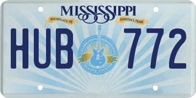 MS license plate HUB772
