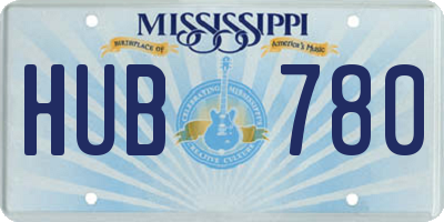 MS license plate HUB780