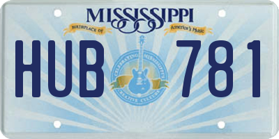 MS license plate HUB781