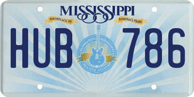 MS license plate HUB786