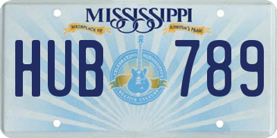 MS license plate HUB789