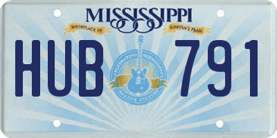 MS license plate HUB791