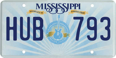 MS license plate HUB793