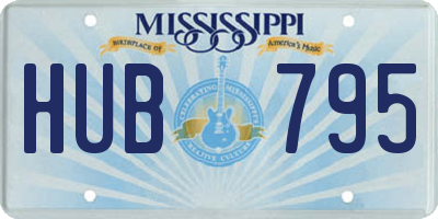 MS license plate HUB795