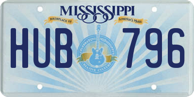 MS license plate HUB796