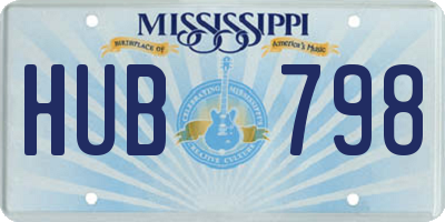 MS license plate HUB798