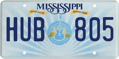 MS license plate HUB805