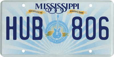 MS license plate HUB806