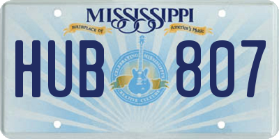MS license plate HUB807