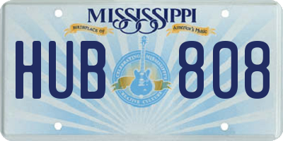 MS license plate HUB808