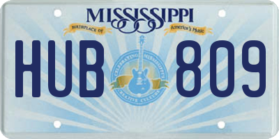 MS license plate HUB809