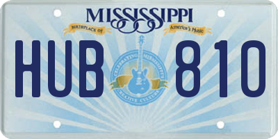 MS license plate HUB810