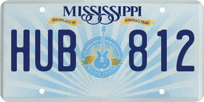 MS license plate HUB812