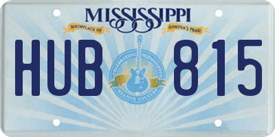 MS license plate HUB815
