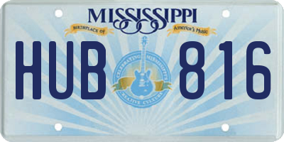 MS license plate HUB816