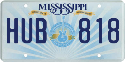 MS license plate HUB818