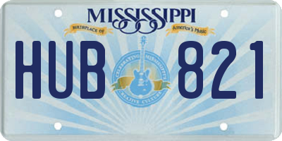 MS license plate HUB821