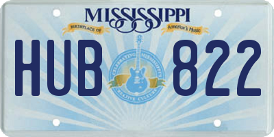 MS license plate HUB822