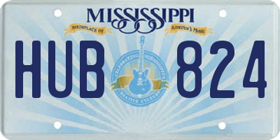 MS license plate HUB824