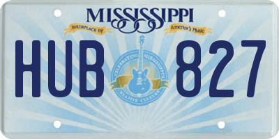 MS license plate HUB827