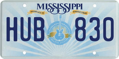 MS license plate HUB830