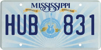 MS license plate HUB831