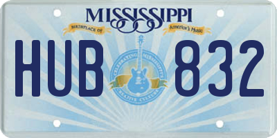 MS license plate HUB832