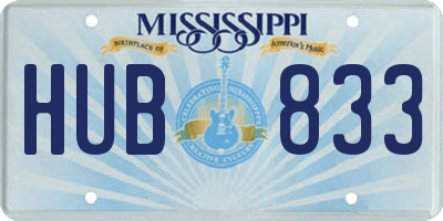 MS license plate HUB833