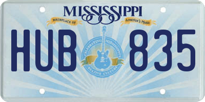 MS license plate HUB835