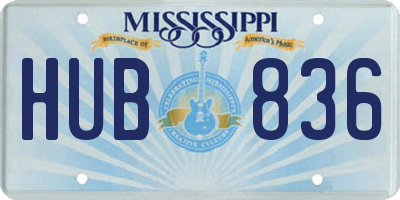 MS license plate HUB836