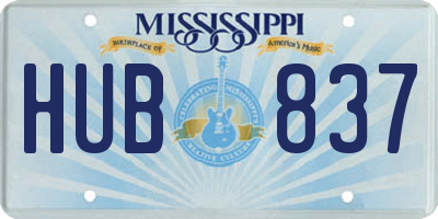MS license plate HUB837
